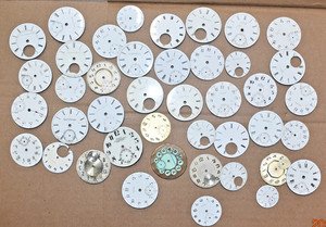 41 Antique Porcelain Metal Pocket Watch Dials Waltham Elgin Illinois Mixed Sizes