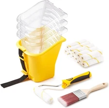 Voomey 18 Pcs Paint Bucket Hand Kit & Micrfiber Rollers 