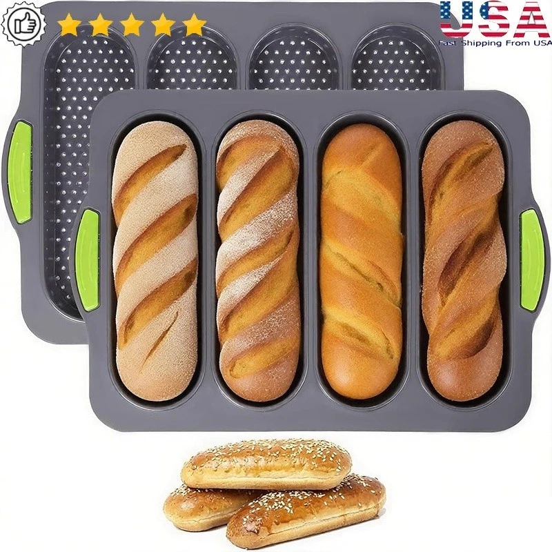 Silicone Baguette Bread Pan Food Grade Heat Resistant Easy Clean Oven Safe New
