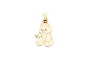 Authentic Gold Plated Sterling Silver 925 Teddy Bear Pendant