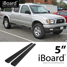 Running Board 5in Aluminum Black Fit Toyota Tacoma Double Cab Crew Cab 01-04