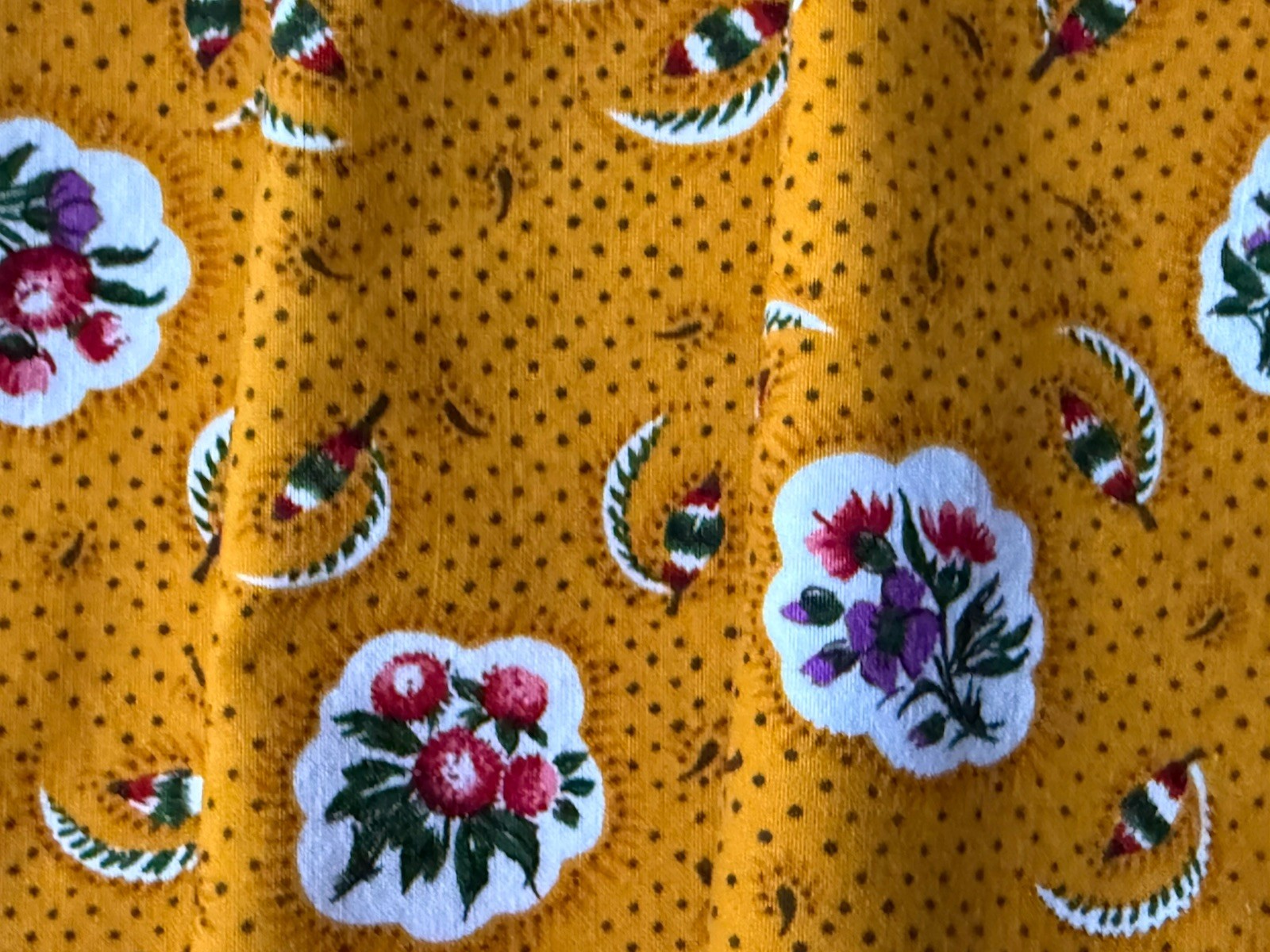 Yellow Table 8 NAPKINS & PLACEMATS VINTAGE Pierre Deux FLORAL Flowers QUILTED