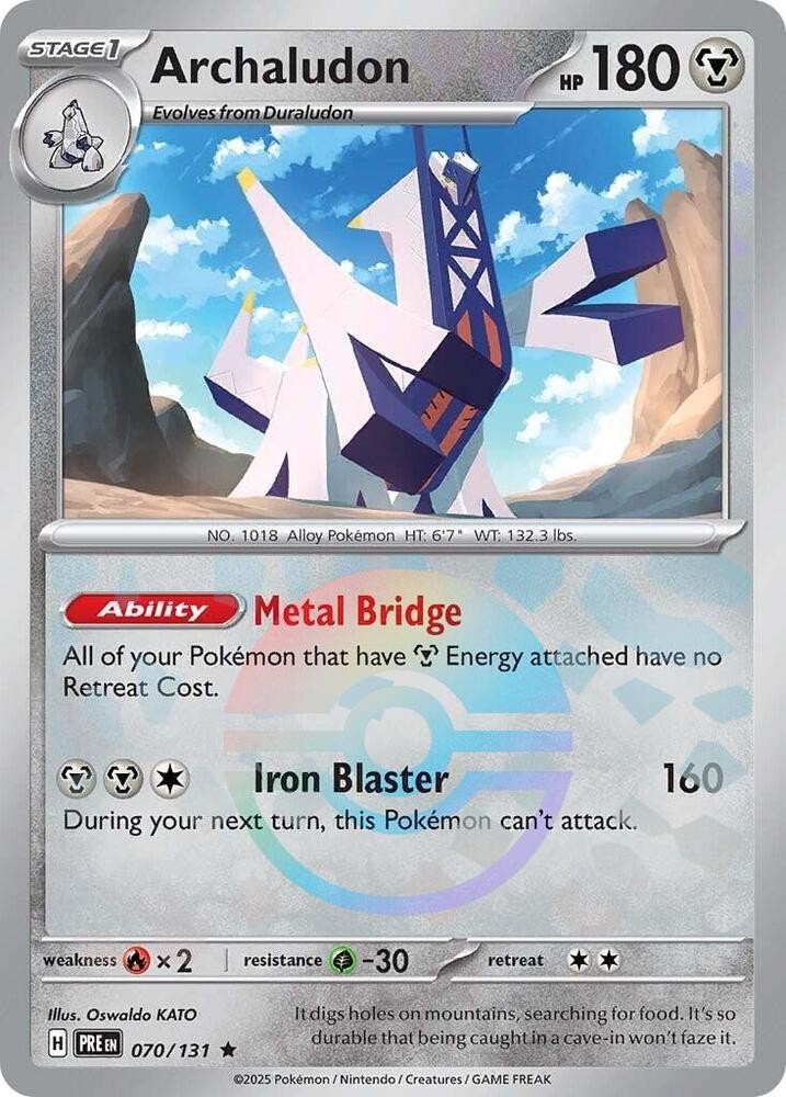 Archaludon (Poke Ball Pattern) Rare SV: Prismatic Evolutions 070/131 NM