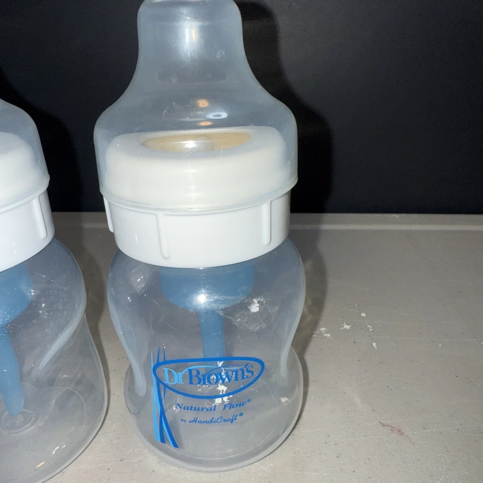 Lote de biberones Dr. Brown de 4 oz biberones de flujo natural cuello y tapas anchas y estrechas Foto 4 de 4