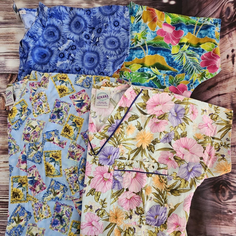 Cardigãs femininos Scrubs Tops tamanho pequeno LOTE DE 6 enfermeiras higienistas dentais veterinárias - Imagem 4 de 4