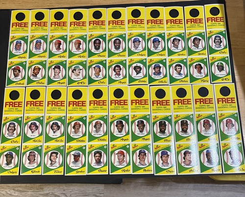 1981 Topps SQUIRT Baseball COMPLETE SET 22 Uncut Panels Rickey Henderson - Picture 1 of 10