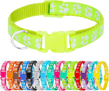 16 Pack Adjustable Puppy ID Collars - Soft Nylon Whelping Collars for Newborn Li