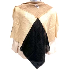 Yves Saint Laurent  Men/Women Scarf 34" 51% Wool/49% Silk Fringe  Block Color(68