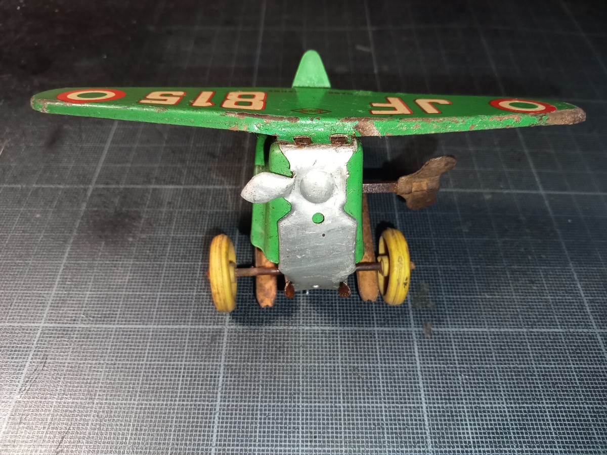 Avion Mécanique Jouef 815 – Tôle – Looping – Ailes Rouges – 1/43 – Occasion Vintage