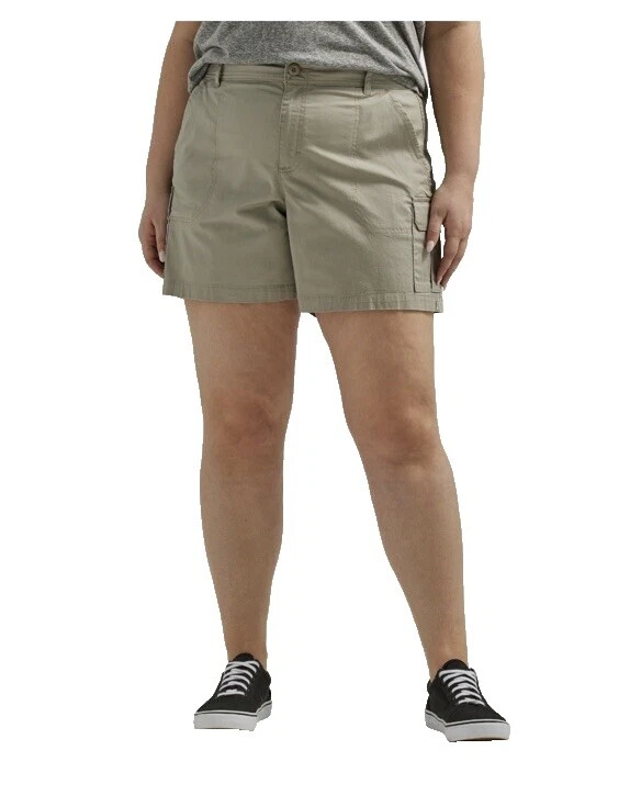 Patrón sólido Lee Mezcla de algodón pantalones cortos cargo para De mujer