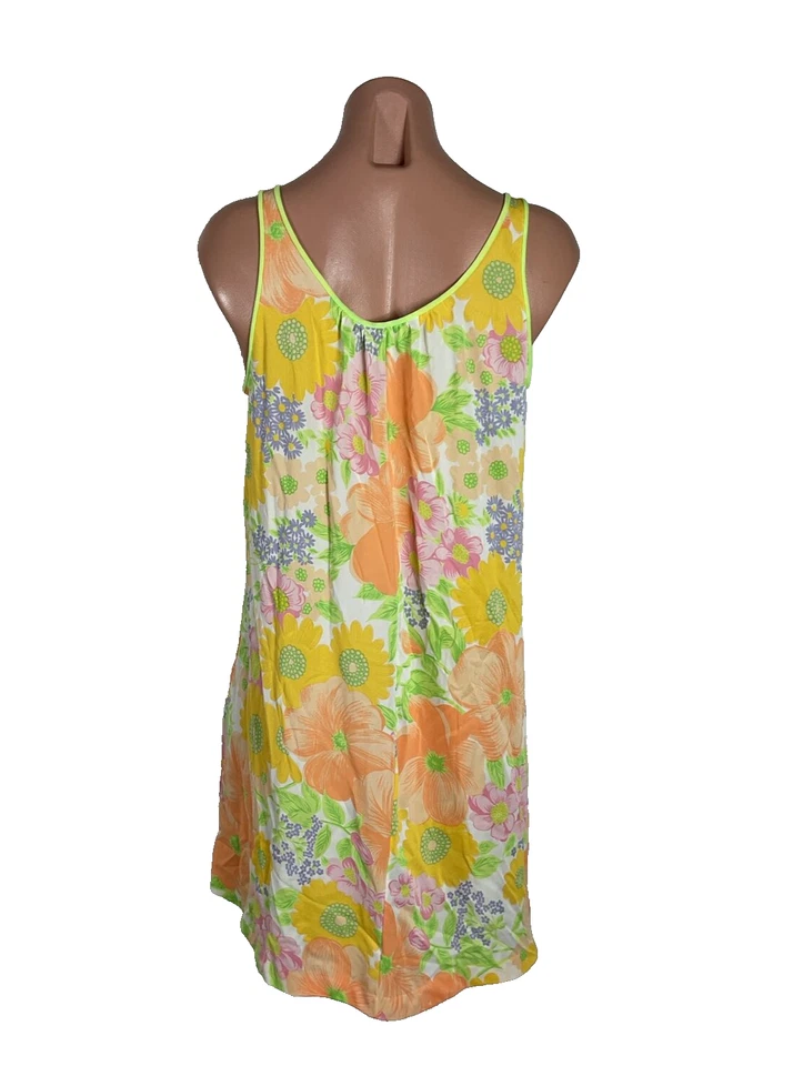 Conjunto Camisón Vintage Años 70 LORRAINE Floral Peignoir Bata Nylon Psicodélico RARO talla S Foto 4 de 4