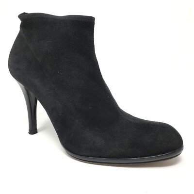 Stuart Weitzman Sock Boots Booties Shoes Womens Size Black Suede Pull On 