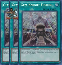 Yugioh! 3x Gem-Knight Fusion BLMM-EN160 Secret Rare 1st Ed NM