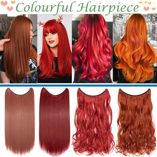 USA One Piece THICK 100% Real as Human Hidden Elastic Band Wire Hair Extensions - Picture 4 of 46