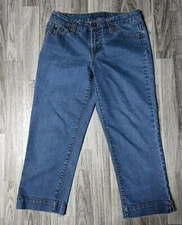 Jeanstar Womens Size 4 Embroidered Denim Blue Jean Capris
