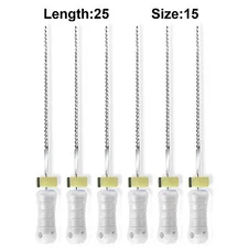 Sky Choice K-Files - 25 mm Length, Size 15 White with Rubber Stopper 6/Pkg