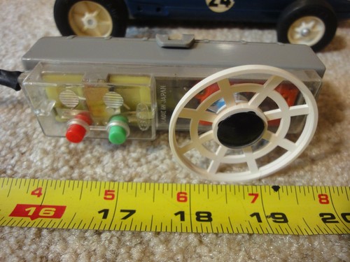 Vintage battery operated remote control tin toy Indy race car Bandai Japan, fix - Picture 2 of 8
