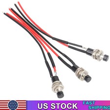 3Pcs Mini Push Button Pre-Wired Momentary N/O OFF-ON Switch Plug 12V 5AMP SPST