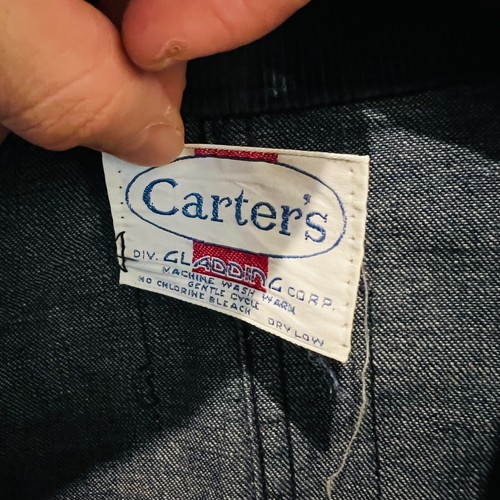 Vintage 50s Carters Watch The Wear Selvedge Denim Corduroy Collar Chore Jacket L - Picture 4 of 24