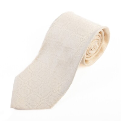Altea Ivory Medallion Embossed Silk Tie 15008