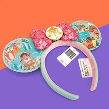 It’s A Small World Sequined Minnie Mouse Ears 2024 Disney-Headband birthday Gift