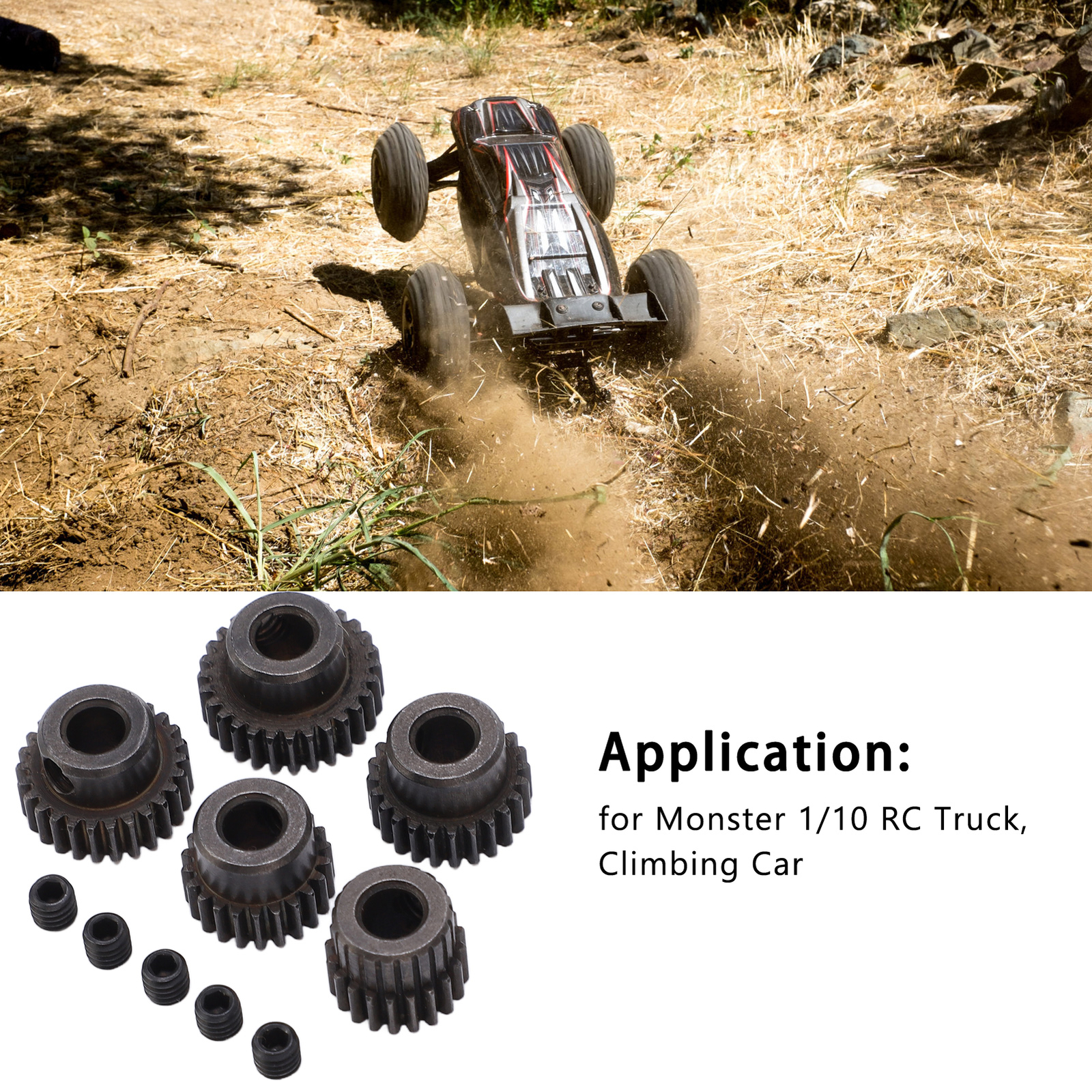 5PCS 48DP Motor Gear Pinion Strong Steel For RC Truck