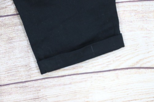 Y2K Faded Glory Womens Plus Size 18 Cropped Capri Pants Black with Belt - Picture 8 of 9