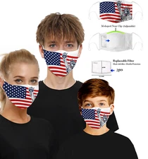 Flag Printed Face Mask Cover Washable Reusable Outdoor Protection 