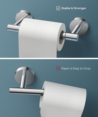 Moderner Toilettenpapierspender aus Edelstahl - schwenkbarer Doppelpfosten Design - Bild 5 von 9