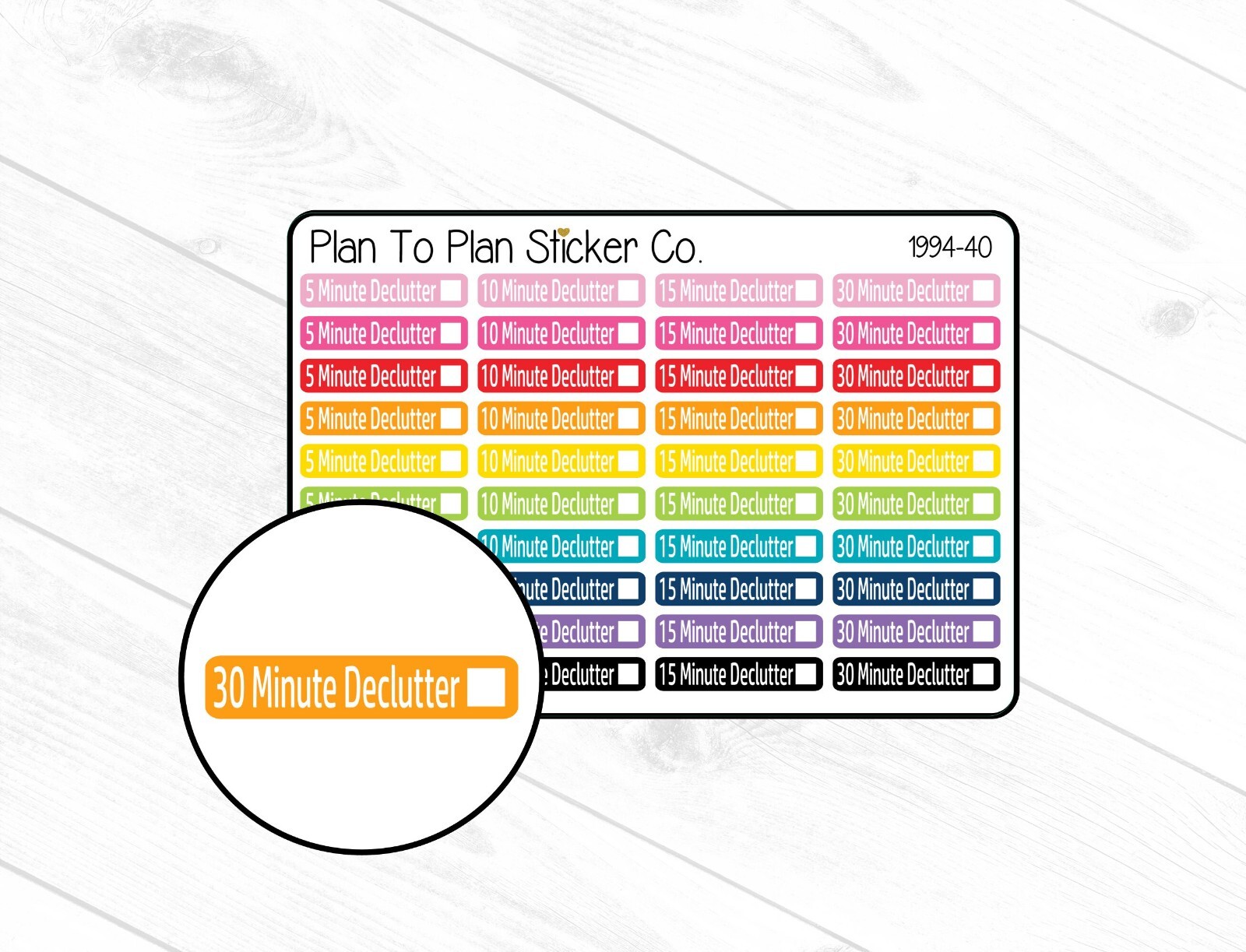1994-40~~Declutter Planner Stickers. | eBay