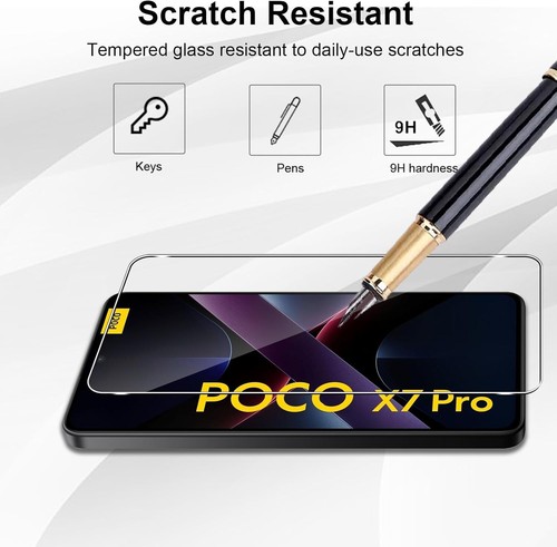 2X Schutzglas ( Display + Kamera ) für Xiaomi POCO X7 Pro 5G Panzerfolie Full 9H - 第 7/10 張圖片