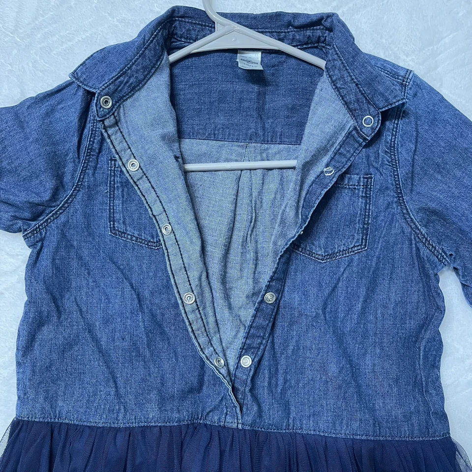 Vestido vaquero tutú Oshkosh para niñas. Talla 10-12. Usado. Foto 2 de 4