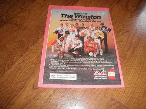 VintageTHE WINSTON CUP 1984 CHAMPIONSHIP RACE AD_DALE ERNHARDT_BILL ELLIOT-More