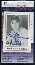 Fred Fitzsimmons 1978 Grand Slam Hand Signed Jsa Certified Autographed Authentic