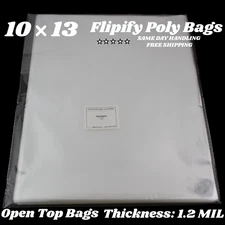 10x13 CLEAR BAGS Large Plastic Packaging Top Open Flat Packing T-Shirt Apparel