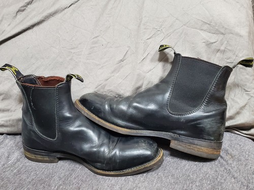 RM Williams LONGHORN BOOTS - brown leather chelsea - Made In Australia - Sz 7.5 - Picture 4 of 9