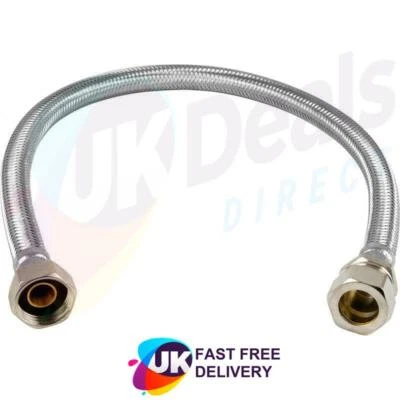 Flexible Hose Tap Connector Kitchen Basin Mixer pipe tails 15mm 22mm 3/4" & 1/2"