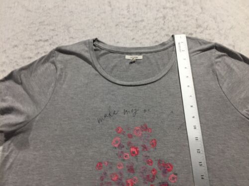 Maurices T Shirt Plus Size 1X Gray Short Sleeve Crew Neck Graphic Print Flowers - Picture 9 of 11