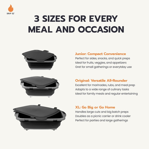 Collapsible BBQ Prep Tub with Cutting Board & Locking Lid - XL Black - Picture 4 of 12