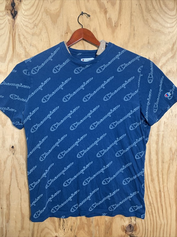 Champion Brand LOGO T-shirt Blue Adult XL - Authentic Athleticwear