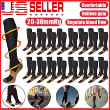 Wholesale Copper Compression Socks 20-30mmHg Graduated Support Mens Womens S-XXL