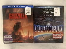 Sci-Fi Disaster Blu-Ray/DVD Lot: Godzilla(2014)/Independence Day:Resurgence(2016