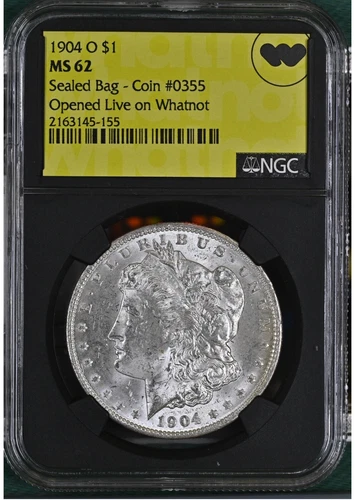 1904-O $1 Morgan Silver Dollar NGC MS62 Whatnot Live Opened Sealed Bag