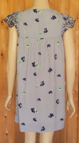 Old Navy Floral Striped Spring Summer Dress Size XS / TP Lined ~100% Cotton - Picture 4 of 22