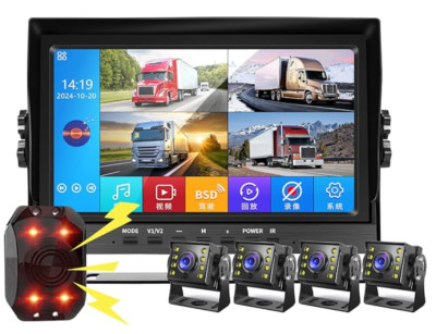 10.1'' Full HD 1080P Backup Monitor with Recording Capability, Motion-Activated