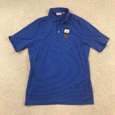 Kjus Mens Medium Polo Shirt Blue Striped