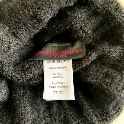 NWT Christian Siriano black 100% cashmere hat | eBay display picture 2
