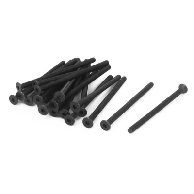 Lot De 10 Vis à Tête Fraisée M10x25mm - Hexagonale, Acier 10.9, Noir