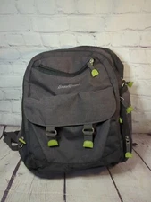 Eddie Bauer First Adventure Gray Backpack Diaper Bag Insulated Bottle Pockets