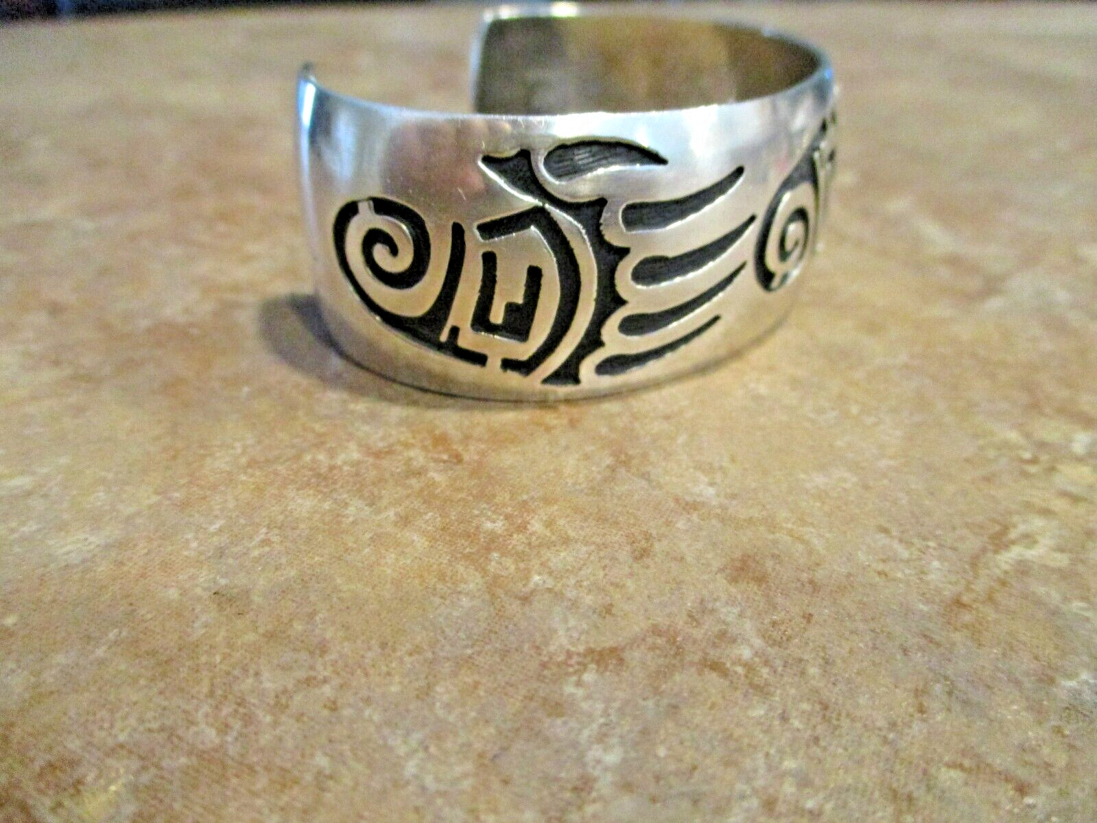 DRAMATIC !! Vintage Native Sterling Silver THREE … - image 3